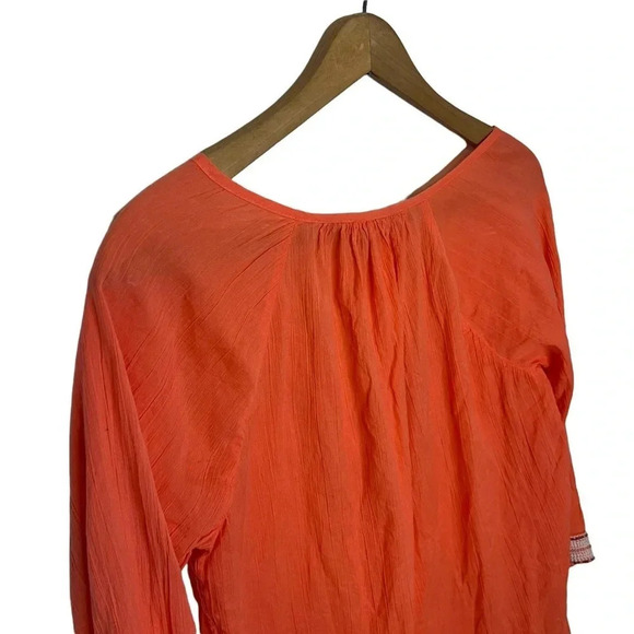 ATHLETA Mariana Embroidered Sequined V Neck Popover Tunic Coverup - Picture 4 of 9